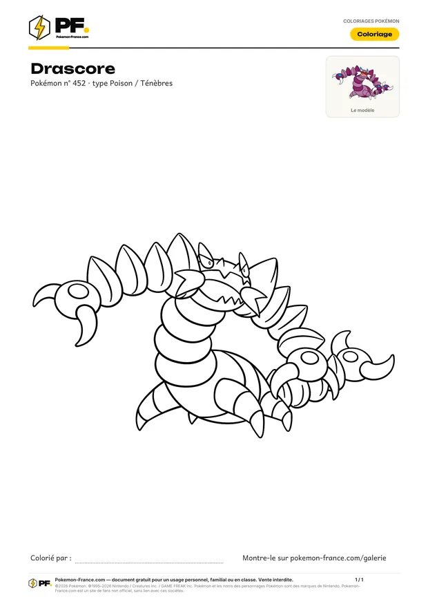Coloriage Drascore à imprimer au format A4