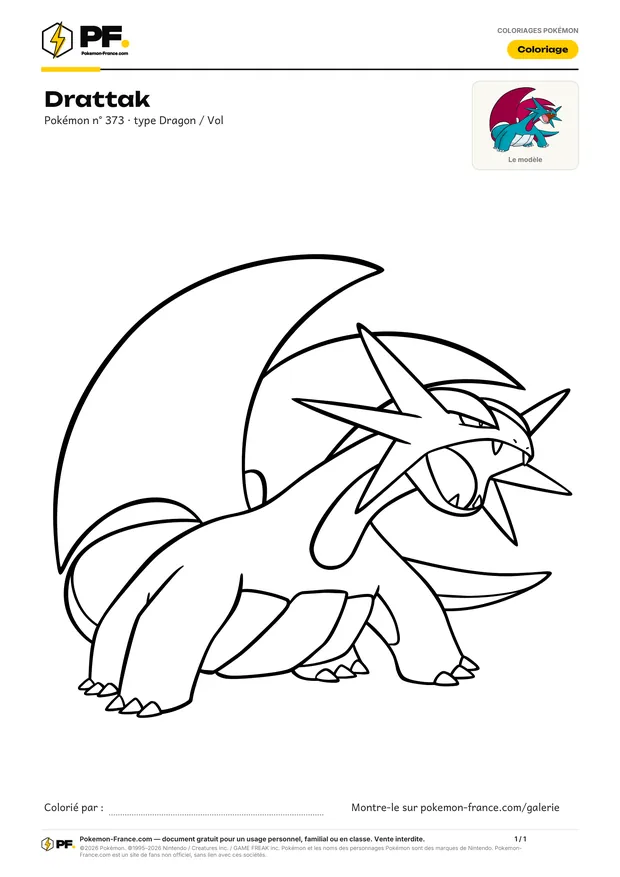 Coloriage Drattak à imprimer au format A4
