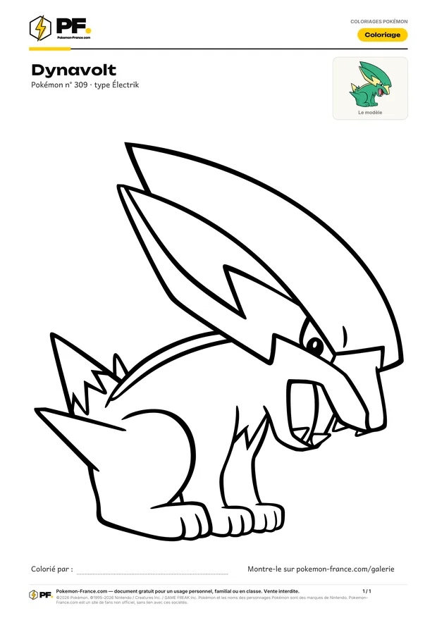 Coloriage Dynavolt à imprimer au format A4