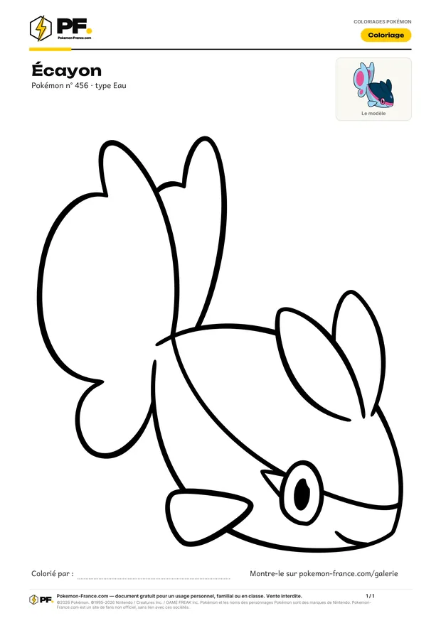 Coloriage Écayon à imprimer au format A4
