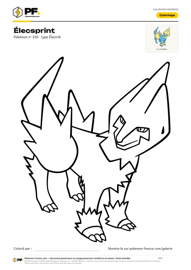 Coloriage Élecsprint à imprimer au format A4