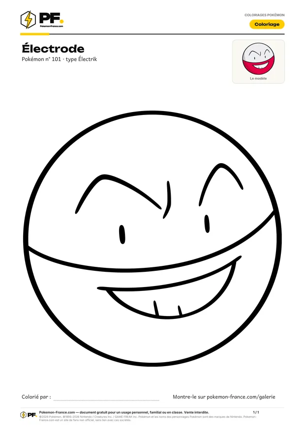 Coloriage Électrode à imprimer au format A4