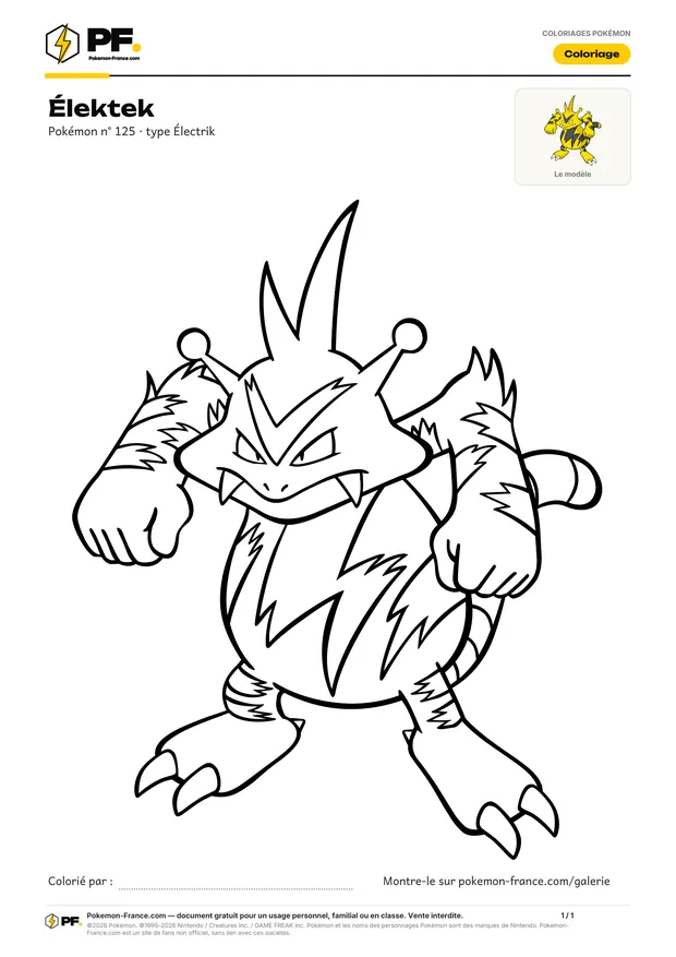 Coloriage Élektek à imprimer au format A4