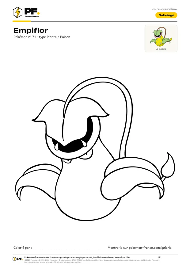 Coloriage Empiflor à imprimer au format A4
