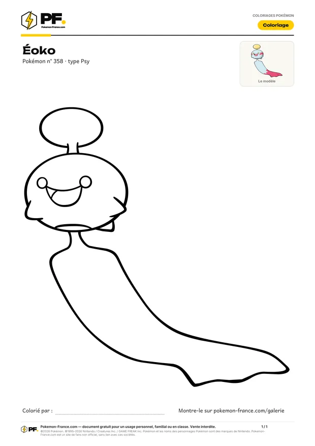Coloriage Éoko à imprimer au format A4
