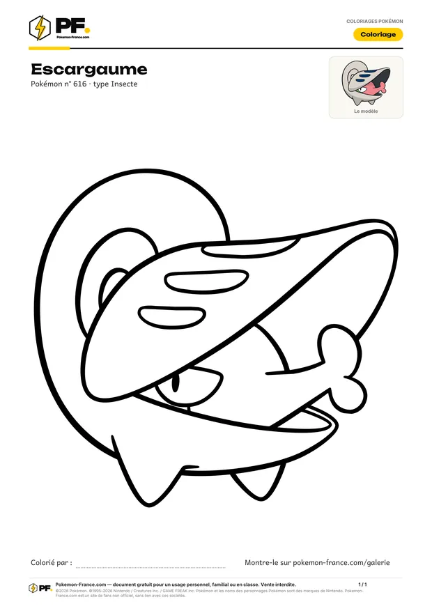 Coloriage Escargaume à imprimer au format A4