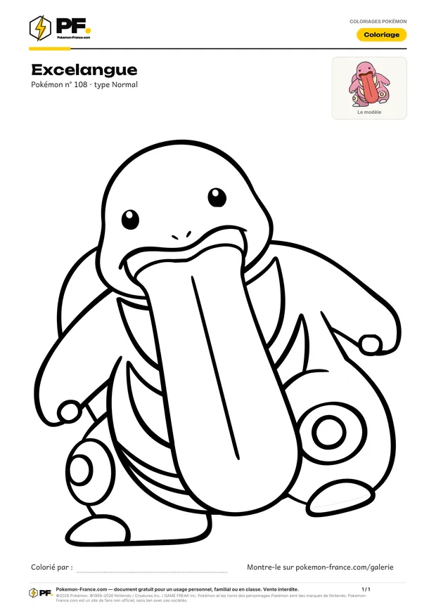 Coloriage Excelangue à imprimer au format A4