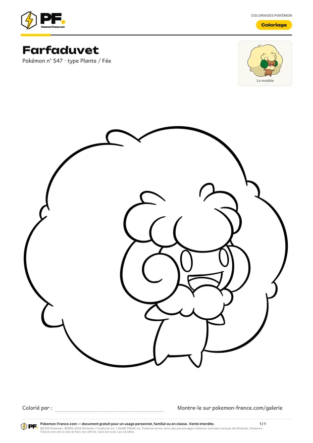 Coloriage Farfaduvet à imprimer au format A4