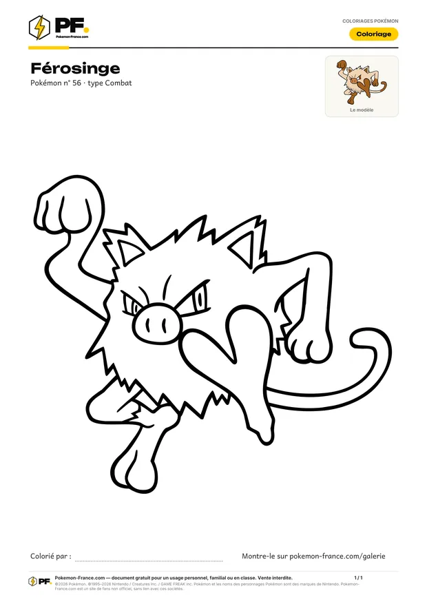 Coloriage Férosinge à imprimer au format A4