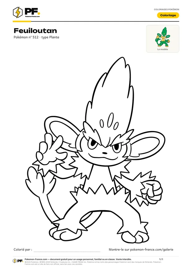 Coloriage Feuiloutan à imprimer au format A4
