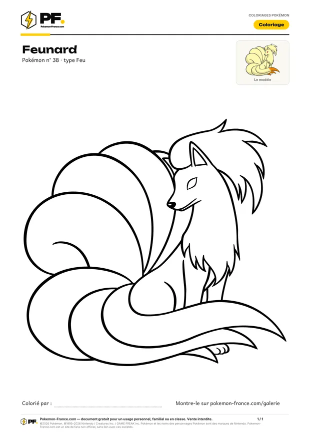 Coloriage Feunard à imprimer au format A4