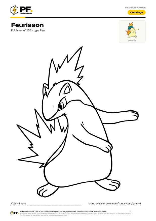 Coloriage Feurisson à imprimer au format A4