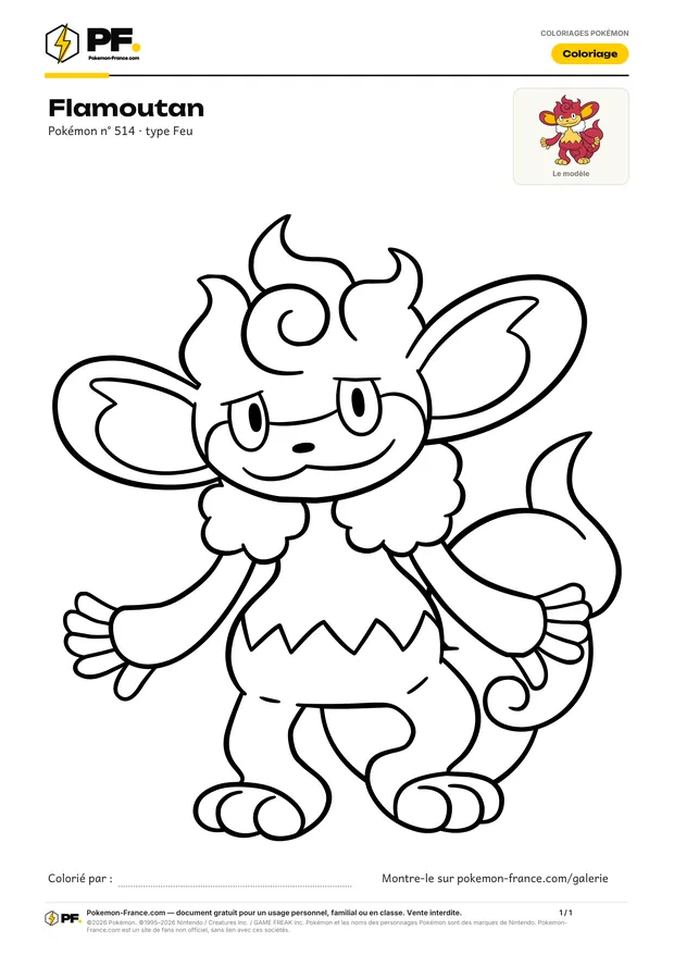 Coloriage Flamoutan à imprimer au format A4