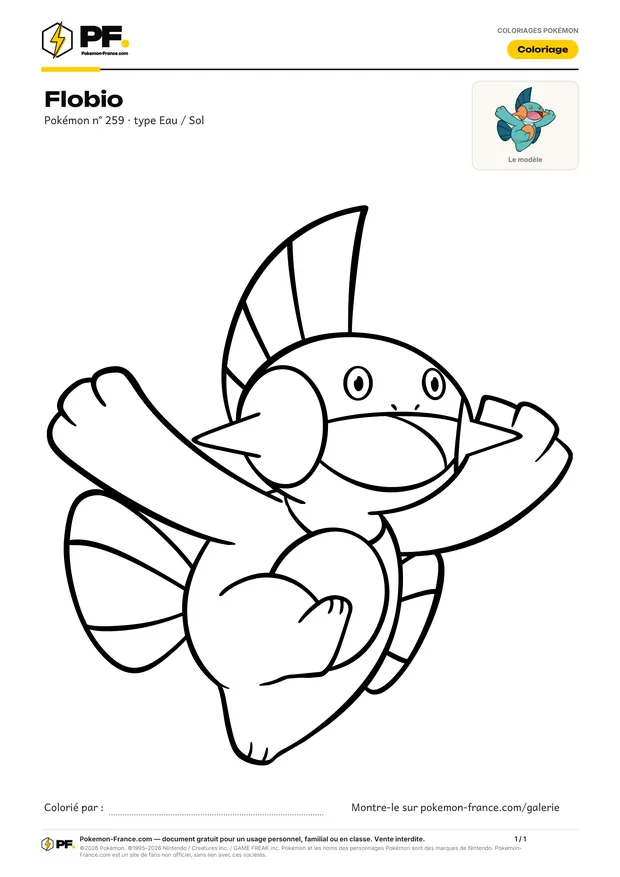 Coloriage Flobio à imprimer au format A4