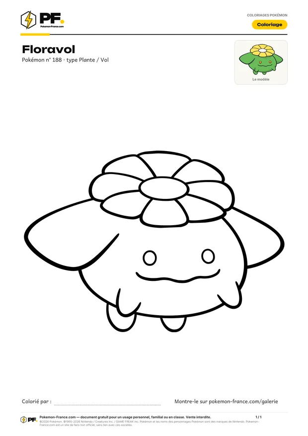Coloriage Floravol à imprimer au format A4
