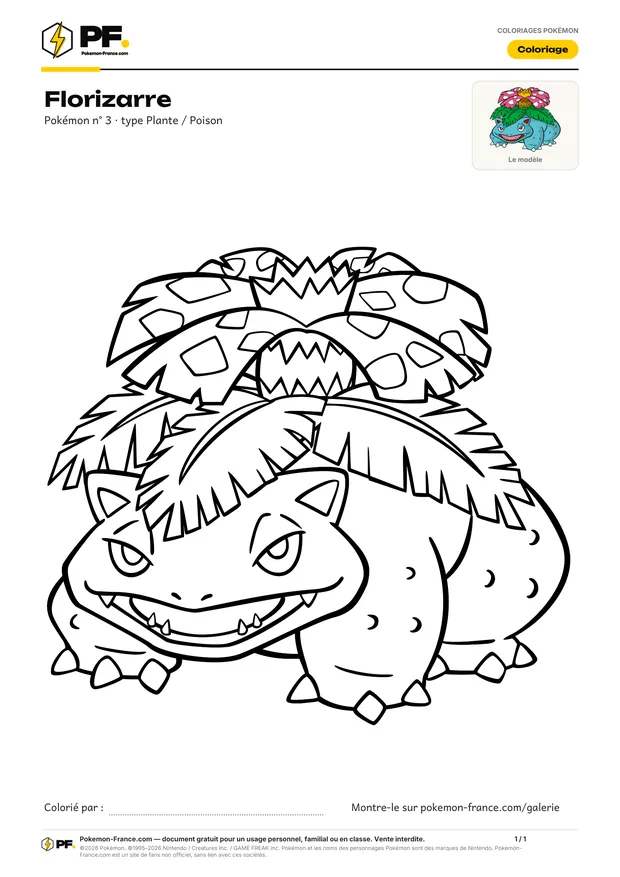 Coloriage Florizarre à imprimer au format A4