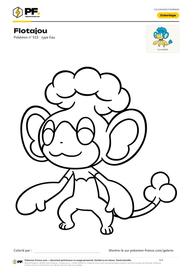 Coloriage Flotajou à imprimer au format A4