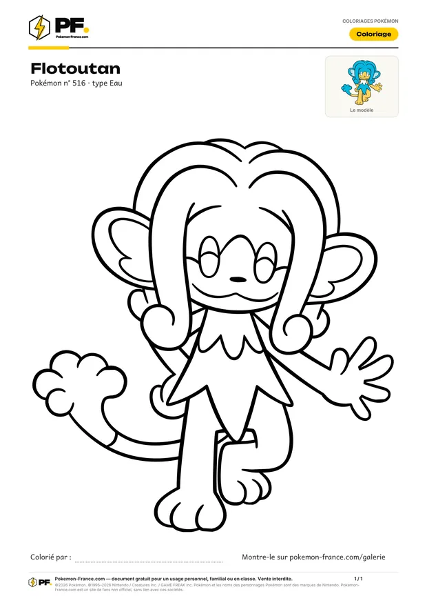 Coloriage Flotoutan à imprimer au format A4