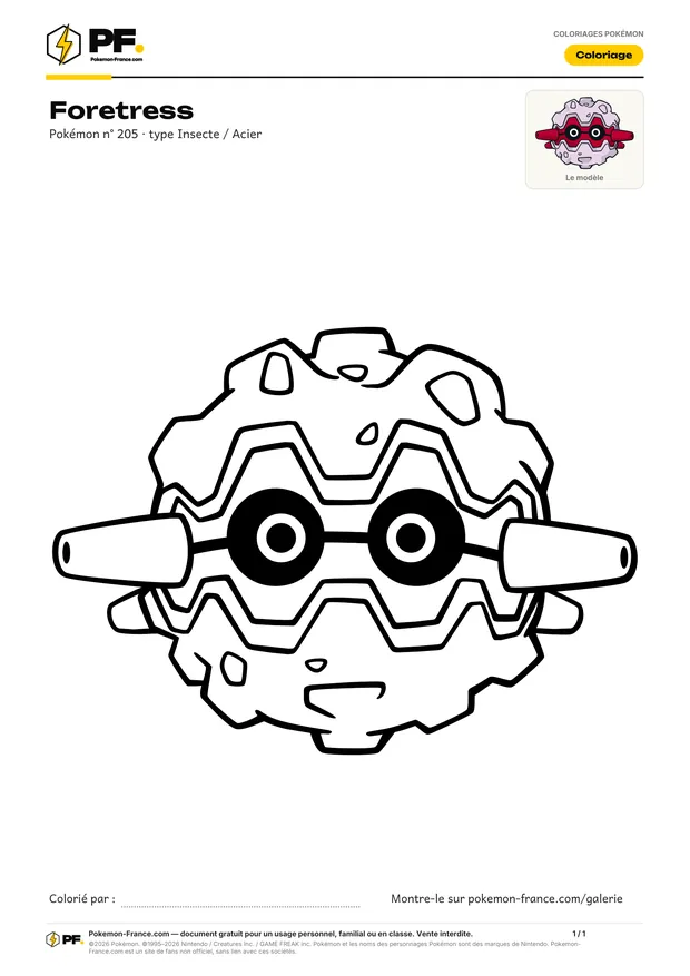 Coloriage Foretress à imprimer au format A4