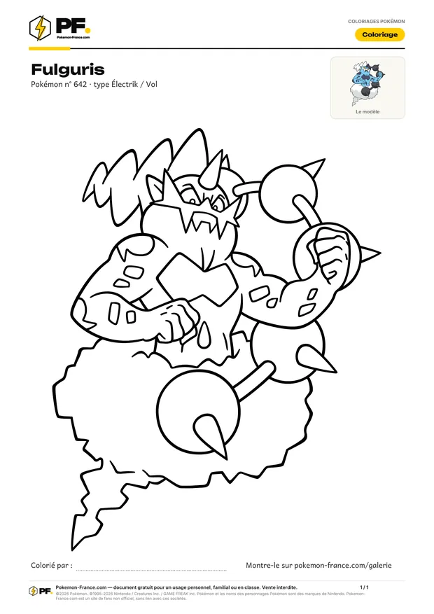 Coloriage Fulguris à imprimer au format A4