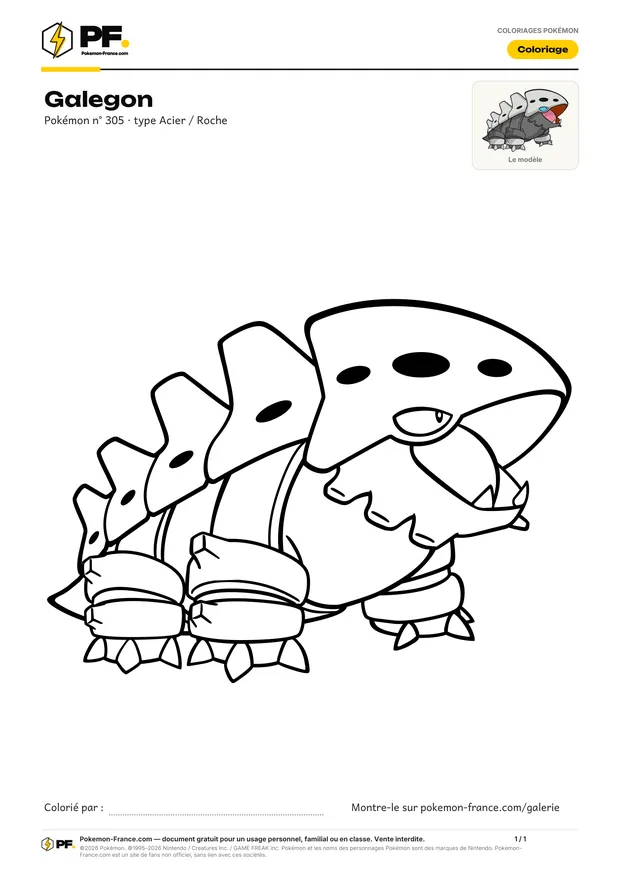 Coloriage Galegon à imprimer au format A4