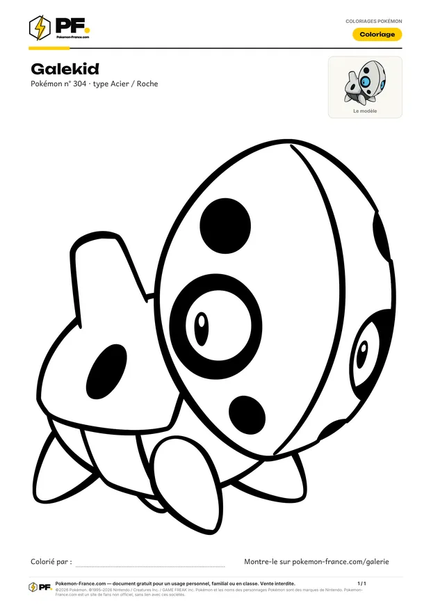 Coloriage Galekid à imprimer au format A4