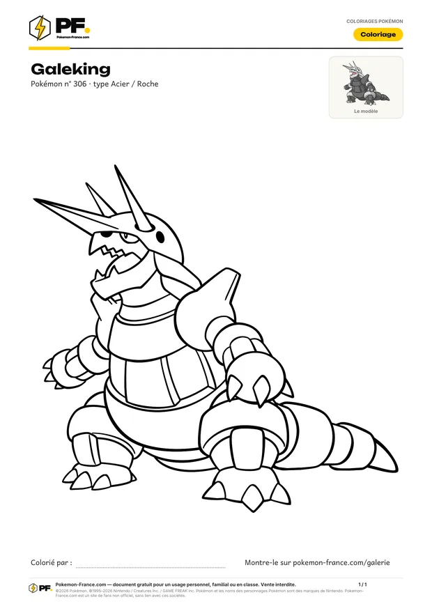 Coloriage Galeking à imprimer au format A4