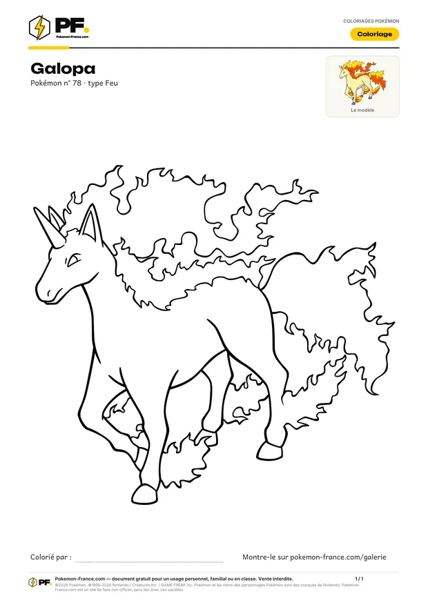 Coloriage Galopa à imprimer au format A4