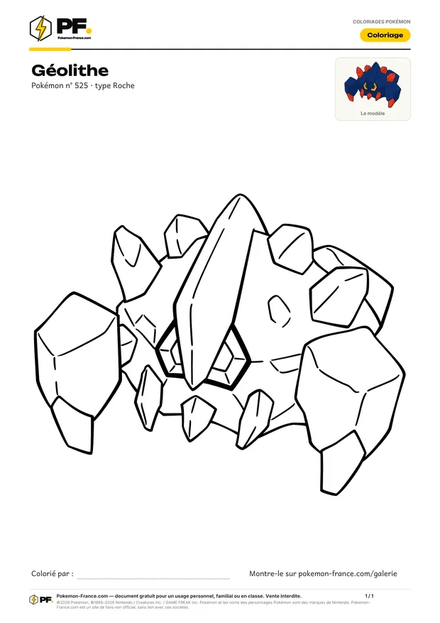 Coloriage Géolithe à imprimer au format A4