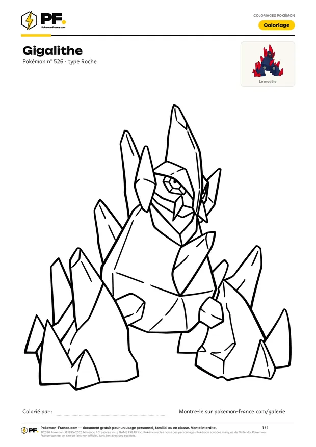 Coloriage Gigalithe à imprimer au format A4