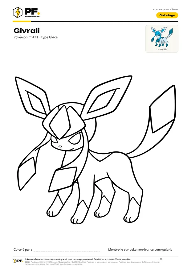 Coloriage Givrali à imprimer au format A4