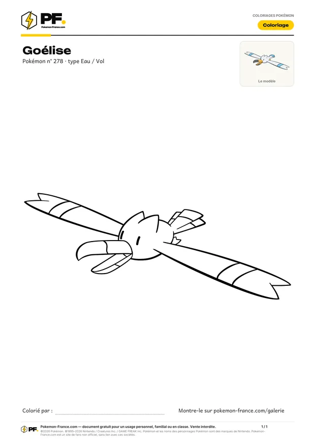 Coloriage Goélise à imprimer au format A4