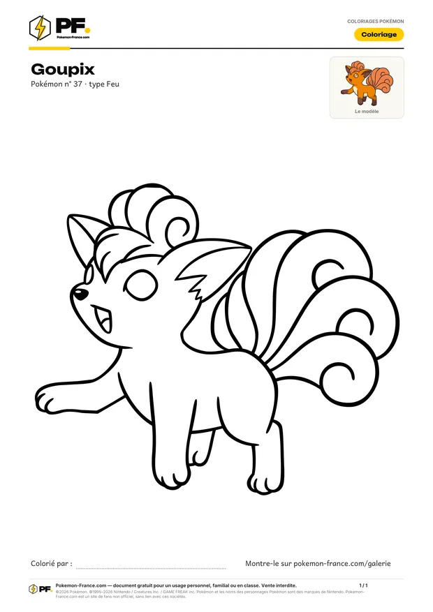 Coloriage Goupix à imprimer au format A4
