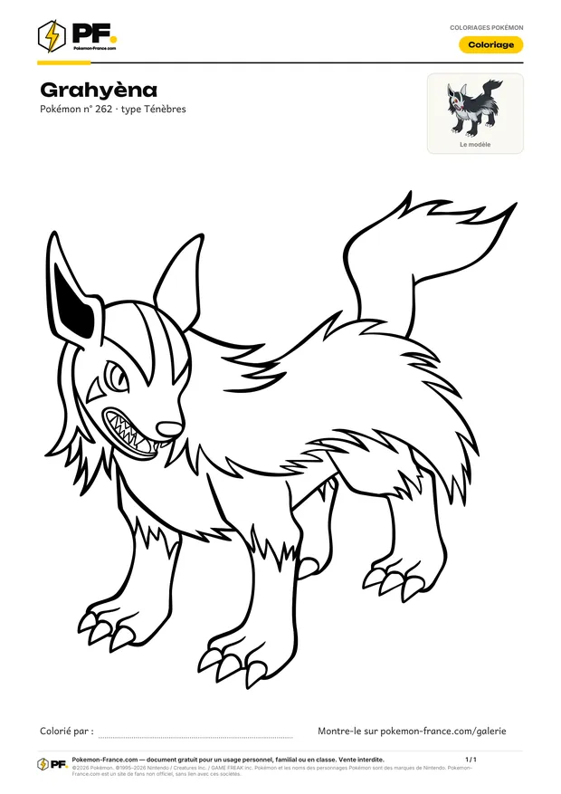 Coloriage Grahyèna à imprimer au format A4