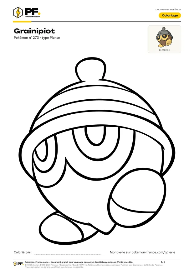 Coloriage Grainipiot à imprimer au format A4