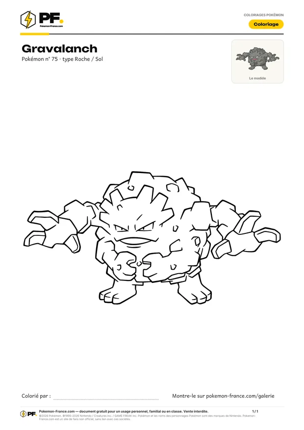 Coloriage Gravalanch à imprimer au format A4