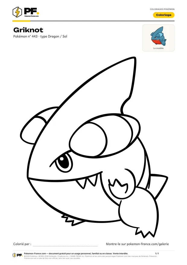 Coloriage Griknot à imprimer au format A4