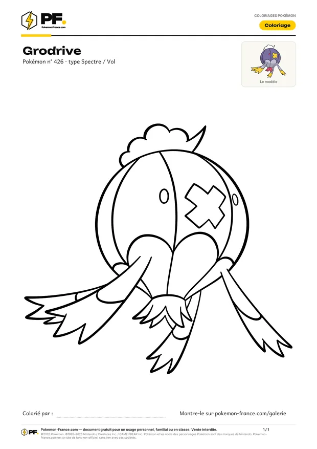 Coloriage Grodrive à imprimer au format A4