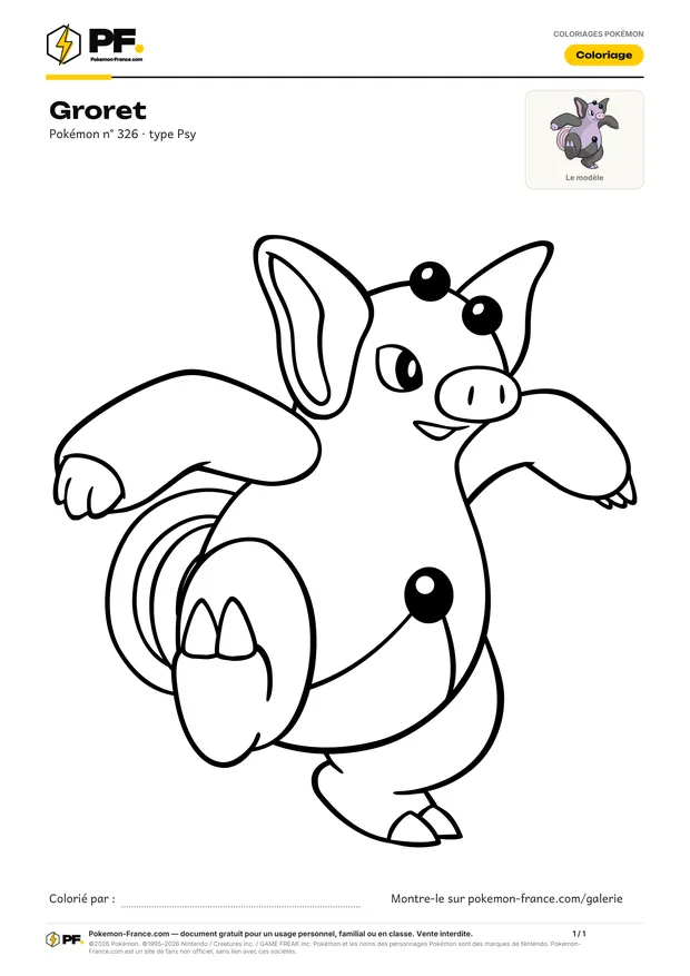 Coloriage Groret à imprimer au format A4