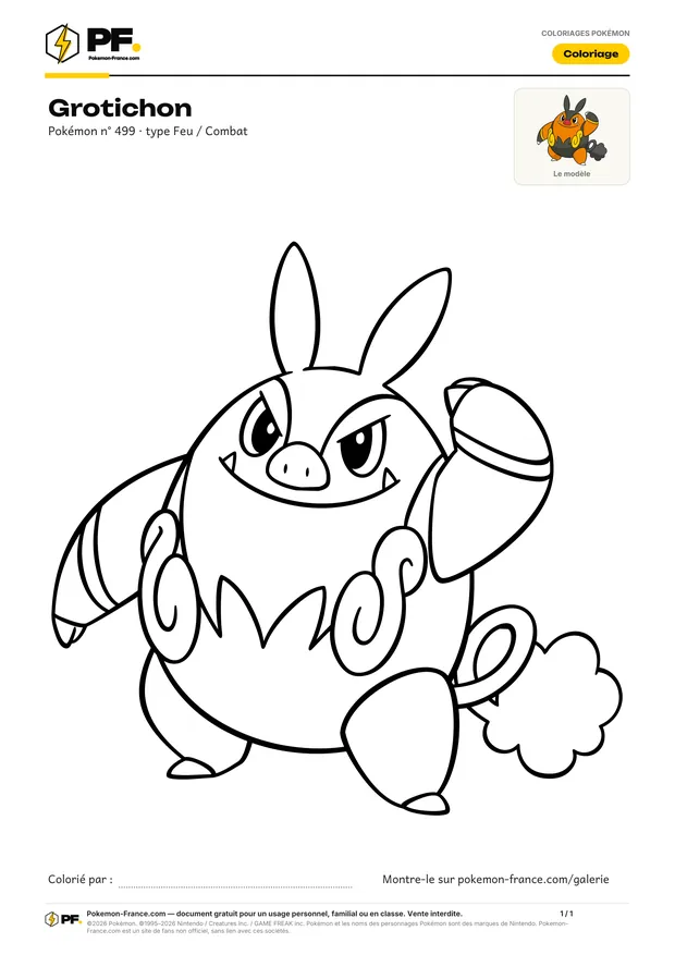 Coloriage Grotichon à imprimer au format A4