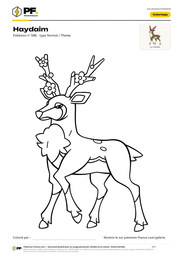 Coloriage Haydaim à imprimer au format A4
