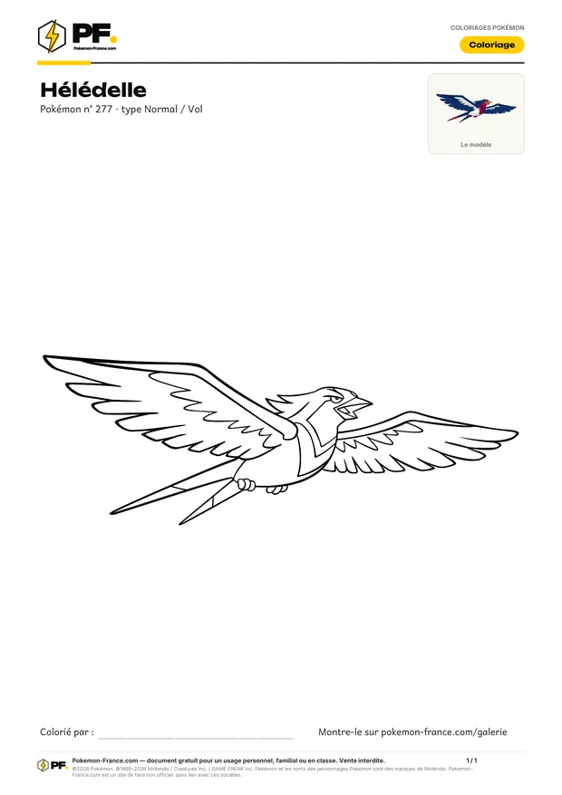Coloriage Hélédelle à imprimer au format A4