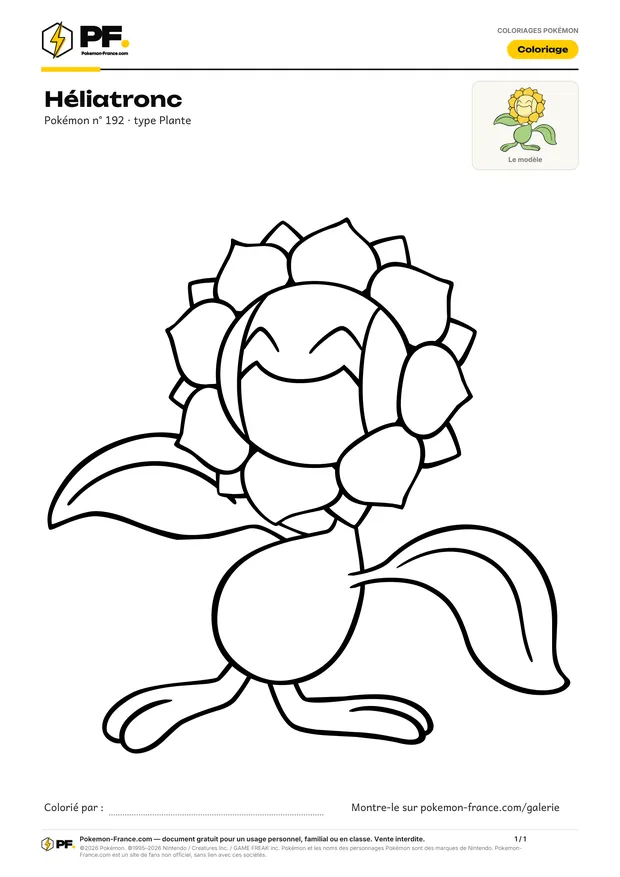 Coloriage Héliatronc à imprimer au format A4