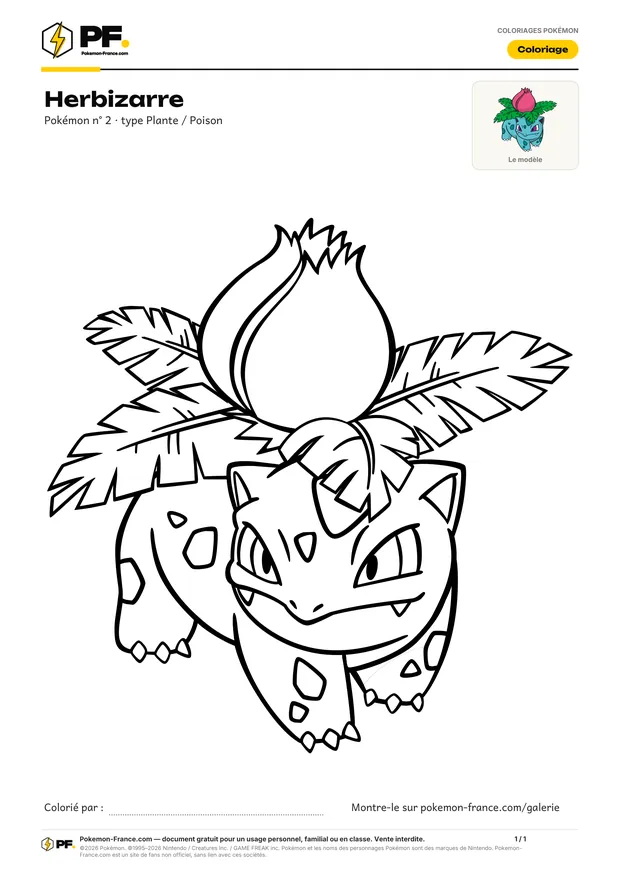 Coloriage Herbizarre à imprimer au format A4