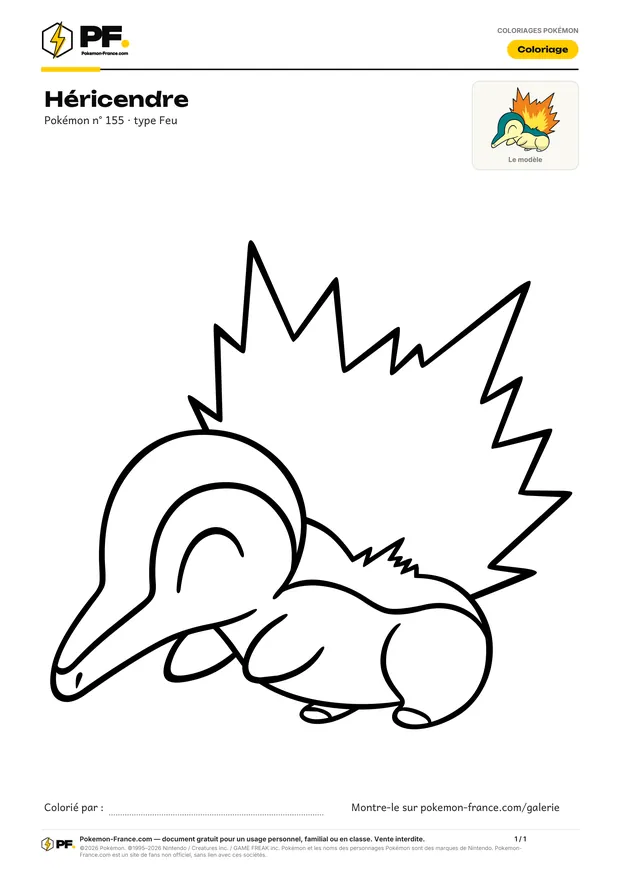 Coloriage Héricendre à imprimer au format A4