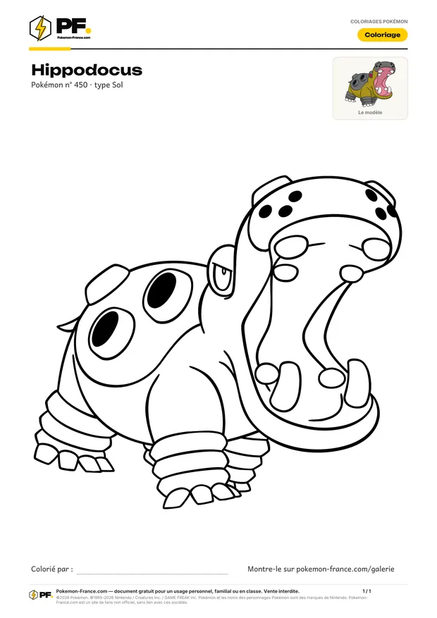 Coloriage Hippodocus à imprimer au format A4