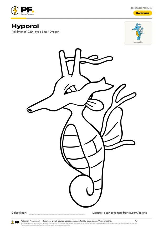 Coloriage Hyporoi à imprimer au format A4