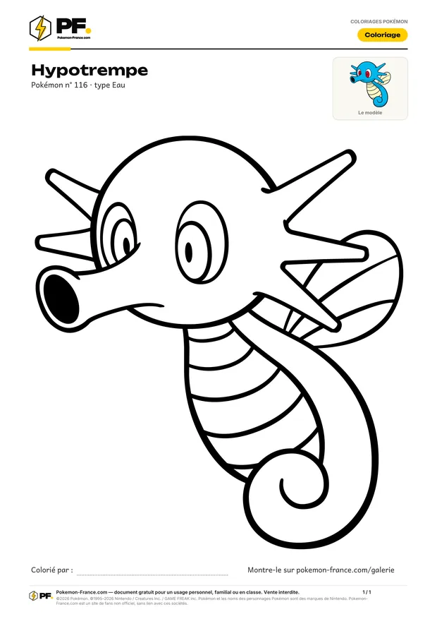 Coloriage Hypotrempe à imprimer au format A4