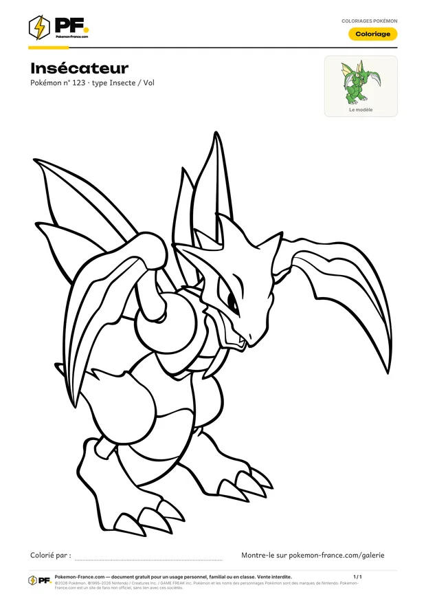 Coloriage Insécateur à imprimer au format A4
