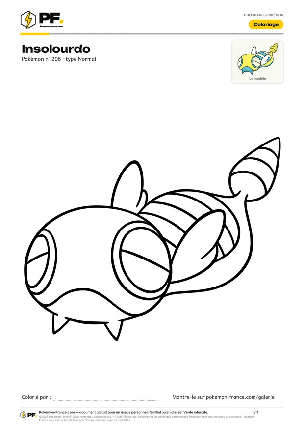 Coloriage Insolourdo à imprimer au format A4